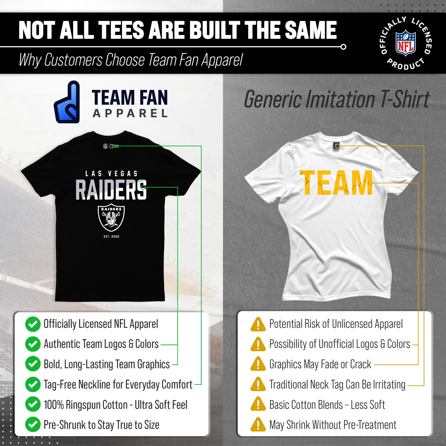 Las Vegas Raiders Adult NFL Diagonal Fade Color Block T-Shirt - Black