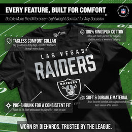 Las Vegas Raiders Adult NFL Diagonal Fade Color Block T-Shirt - Black