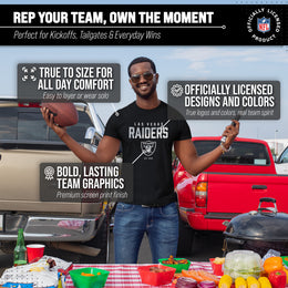 Las Vegas Raiders Adult NFL Diagonal Fade Color Block T-Shirt - Black