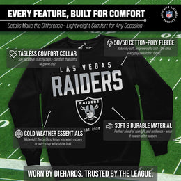 Las Vegas Raiders Adult NFL Diagonal Fade Color Block Crewneck Sweatshirt - Black