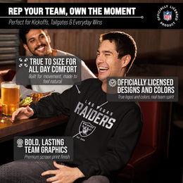 Las Vegas Raiders Adult NFL Diagonal Fade Color Block Crewneck Sweatshirt - Black