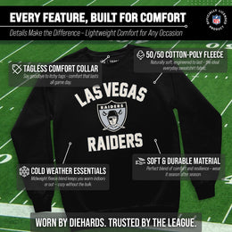 Las Vegas Raiders NFL Adult Unisex Retro Gameday Ultra Soft Fleece Crewneck Sweatshirt - Black