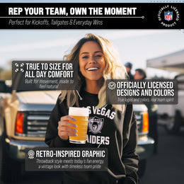 Las Vegas Raiders NFL Adult Unisex Retro Gameday Ultra Soft Fleece Crewneck Sweatshirt - Black