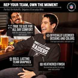 Las Vegas Raiders NFL Adult Long Sleeve Team Block Charcoal Crewneck Sweatshirt - Charcoal