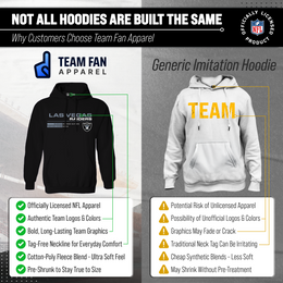 Las Vegas Raiders Adult NFL Speed Stat Sheet Fleece Hooded Sweatshirt - Black