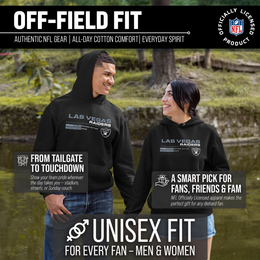 Las Vegas Raiders Adult NFL Speed Stat Sheet Fleece Hooded Sweatshirt - Black