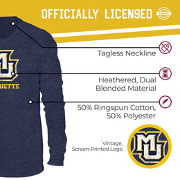 Marquette Golden Eagles NCAA MVP Adult Long-Sleeve Shirt - Navy