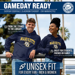 Marquette Golden Eagles Adult Arch & Logo Soft Style Gameday Hooded Sweatshirt - Navy