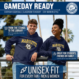 Marquette Golden Eagles Adult Arch & Logo Soft Style Gameday Hooded Sweatshirt - Navy