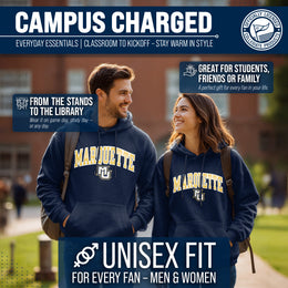 Marquette Golden Eagles NCAA Adult Tackle Twill Hooded Sweatshirt - Navy