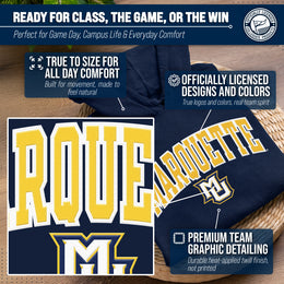 Marquette Golden Eagles NCAA Adult Tackle Twill Hooded Sweatshirt - Navy