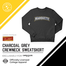 Marquette Golden Eagles NCAA Adult Charcoal Crewneck Fleece Sweatshirt - Charcoal