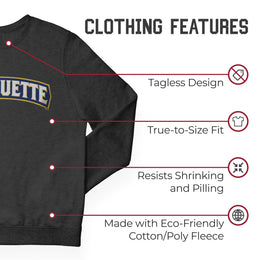Marquette Golden Eagles NCAA Adult Charcoal Crewneck Fleece Sweatshirt - Charcoal