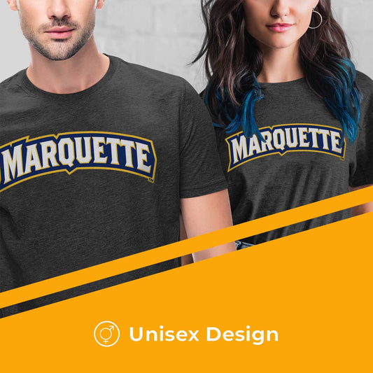 Marquette Golden Eagles Campus Colors NCAA Adult Cotton Blend Charcoal Tagless T-Shirt - Charcoal