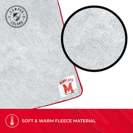 Maryland Terrapins NCAA Silk Sherpa College Throw Blanket - Red