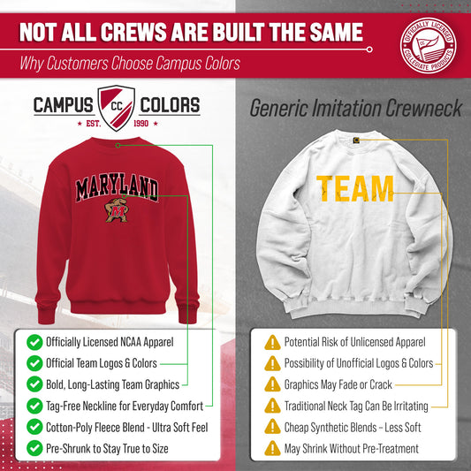 Maryland Terrapins Adult Arch & Logo Soft Style Gameday Crewneck Sweatshirt - Red