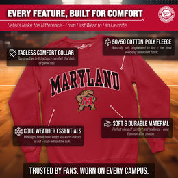 Maryland Terrapins Adult Arch & Logo Soft Style Gameday Crewneck Sweatshirt - Red