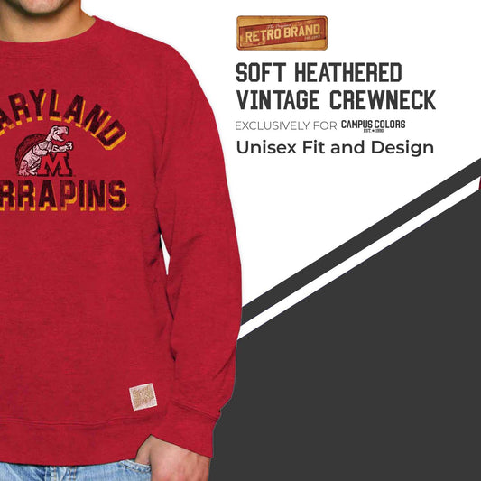 Maryland Terrapins Adult University Crewneck - Red