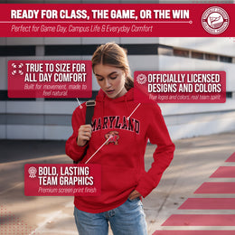 Maryland Terrapins Adult Arch & Logo Soft Style Gameday Hooded Sweatshirt - Red