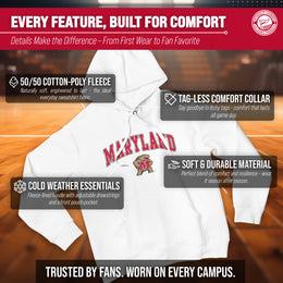 Maryland Terrapins Adult Arch & Logo Soft Style Gameday Hooded Sweatshirt - White
