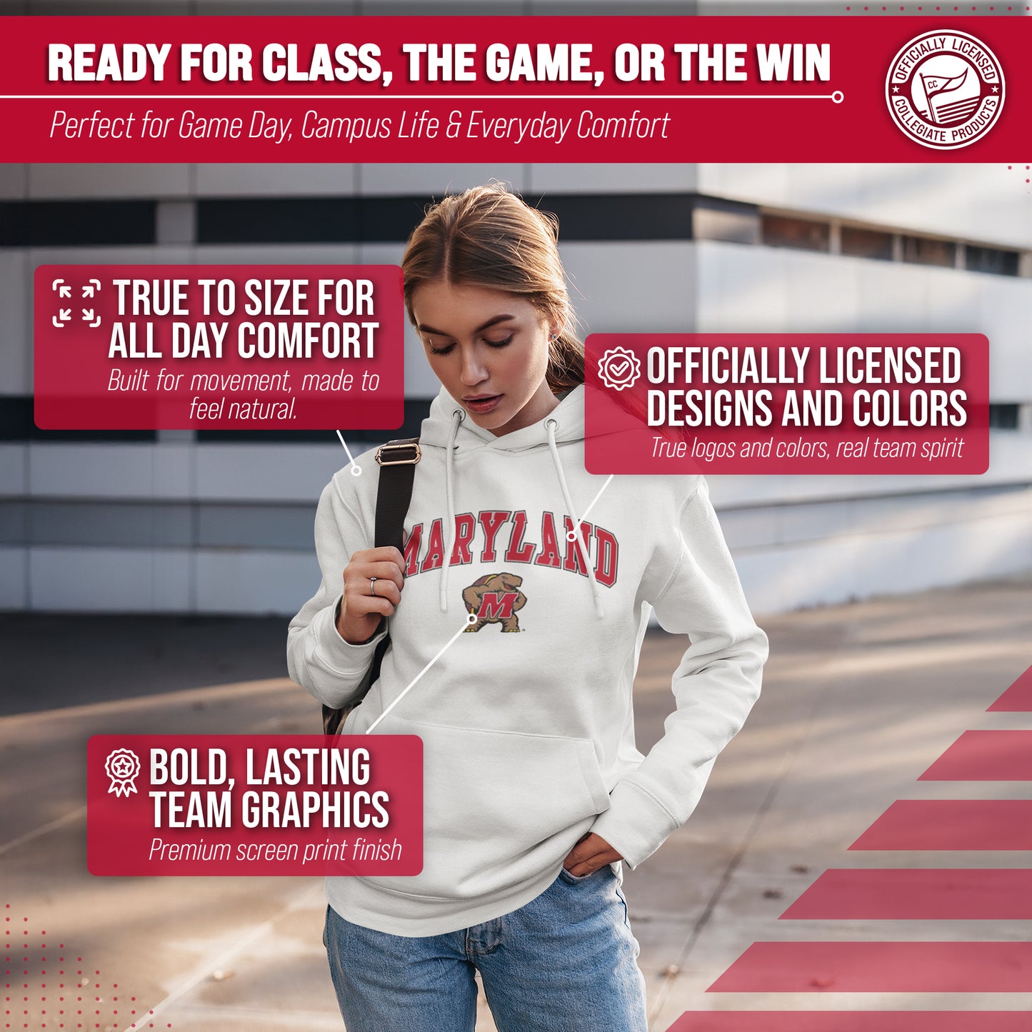 Maryland Terrapins Adult Arch & Logo Soft Style Gameday Hooded Sweatshirt - White