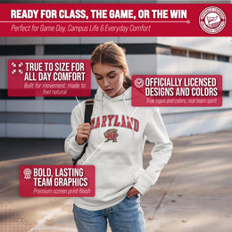 Maryland Terrapins Adult Arch & Logo Soft Style Gameday Hooded Sweatshirt - White