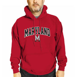 Maryland Terrapins NCAA Adult Tackle Twill Hooded Sweatshirt - Red