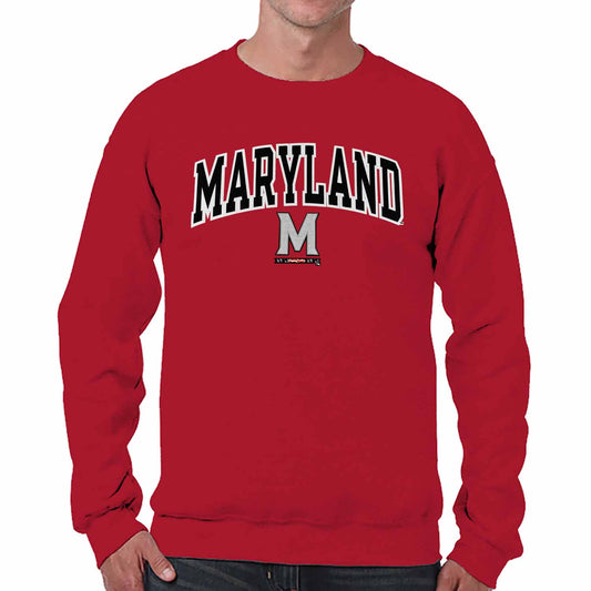 Maryland Terrapins NCAA Adult Tackle Twill Crewneck Sweatshirt - Red
