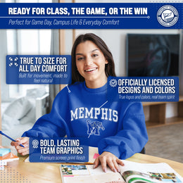 Memphis Tigers Adult Arch & Logo Soft Style Gameday Crewneck Sweatshirt - Royal