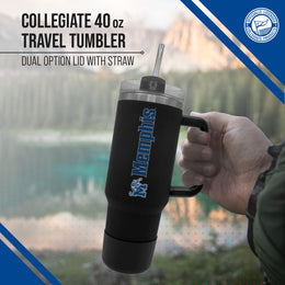 Memphis  Tigers College & University 40 oz Travel Tumbler With Handle - Black