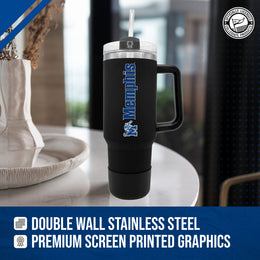 Memphis  Tigers College & University 40 oz Travel Tumbler With Handle - Black