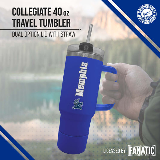 Memphis  Tigers College & University 40 oz Travel Tumbler With Handle - Royal