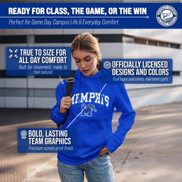 Memphis Tigers Adult Arch & Logo Soft Style Gameday Hooded Sweatshirt - Royal