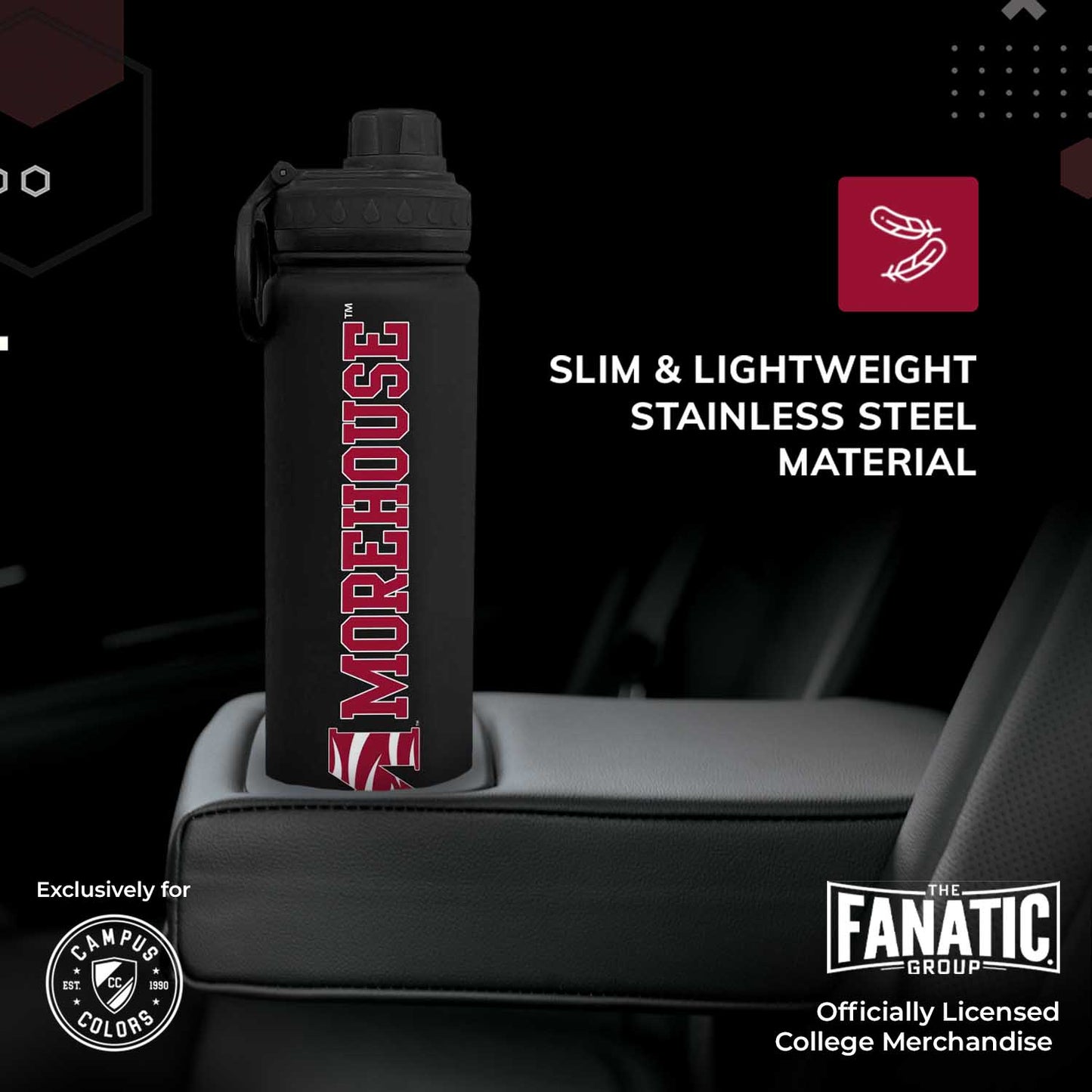 Morehouse College NCAA Stainless Steel Water Bottle - Black