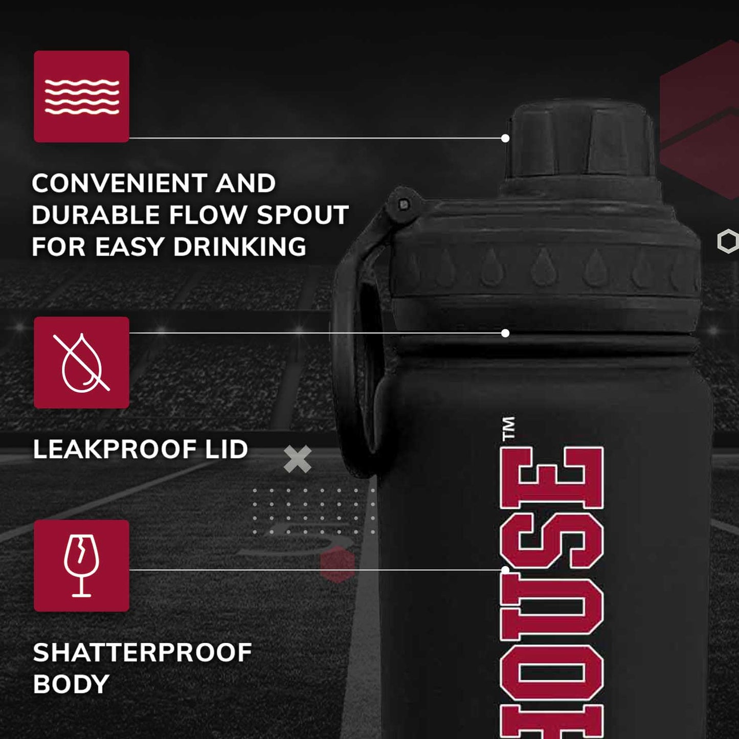 Morehouse College NCAA Stainless Steel Water Bottle - Black