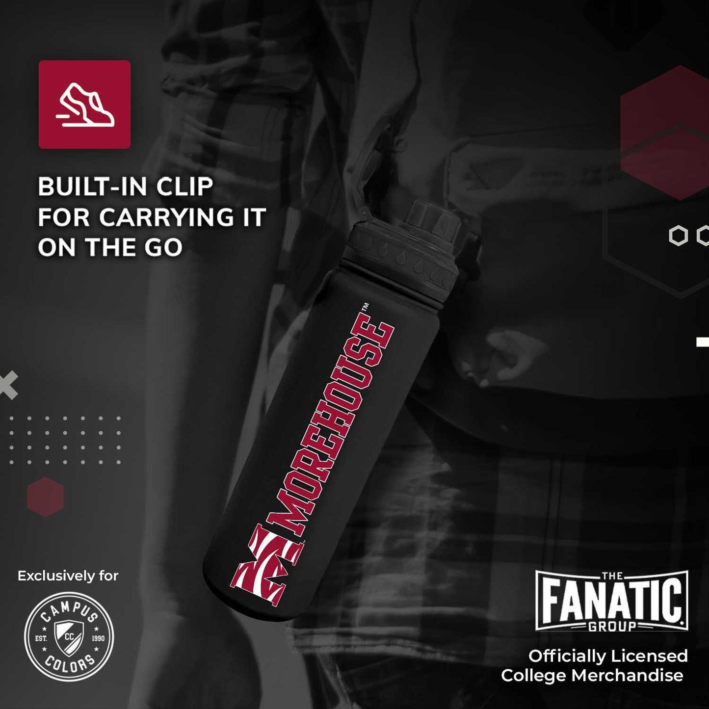 Morehouse College NCAA Stainless Steel Water Bottle - Black