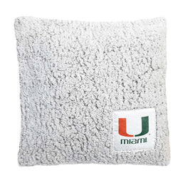Miami Hurricanes Two Tone Sherpa Throw Pillow - Team Color