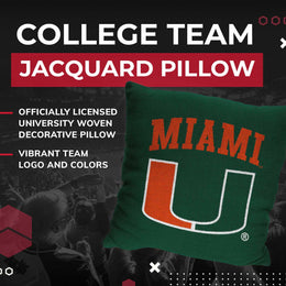 Miami Hurricanes NCAA Decorative Pillow - Green