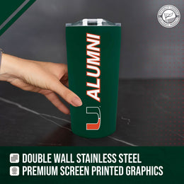 Miami Hurricanes Collegiate Stainless Steel Travel Tumbler for Alumni - Green