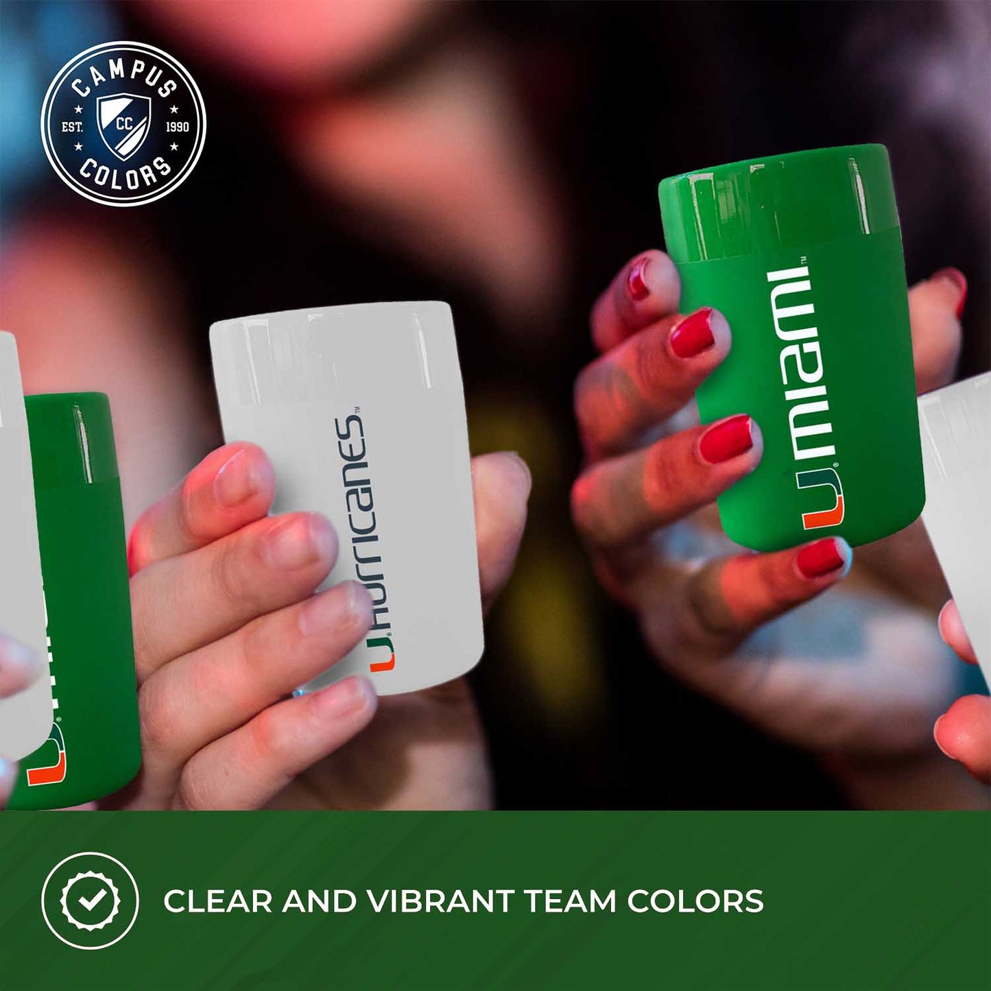 Miami Hurricanes College and University 2-Pack Shot Glasses - Team Color