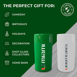 Miami Hurricanes College and University 2-Pack Shot Glasses - Team Color
