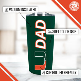 Miami Hurricanes NCAA Stainless Steel Travel Tumbler for Dad - Green