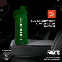 Miami Hurricanes NCAA Stainless Steel Water Bottle - Green