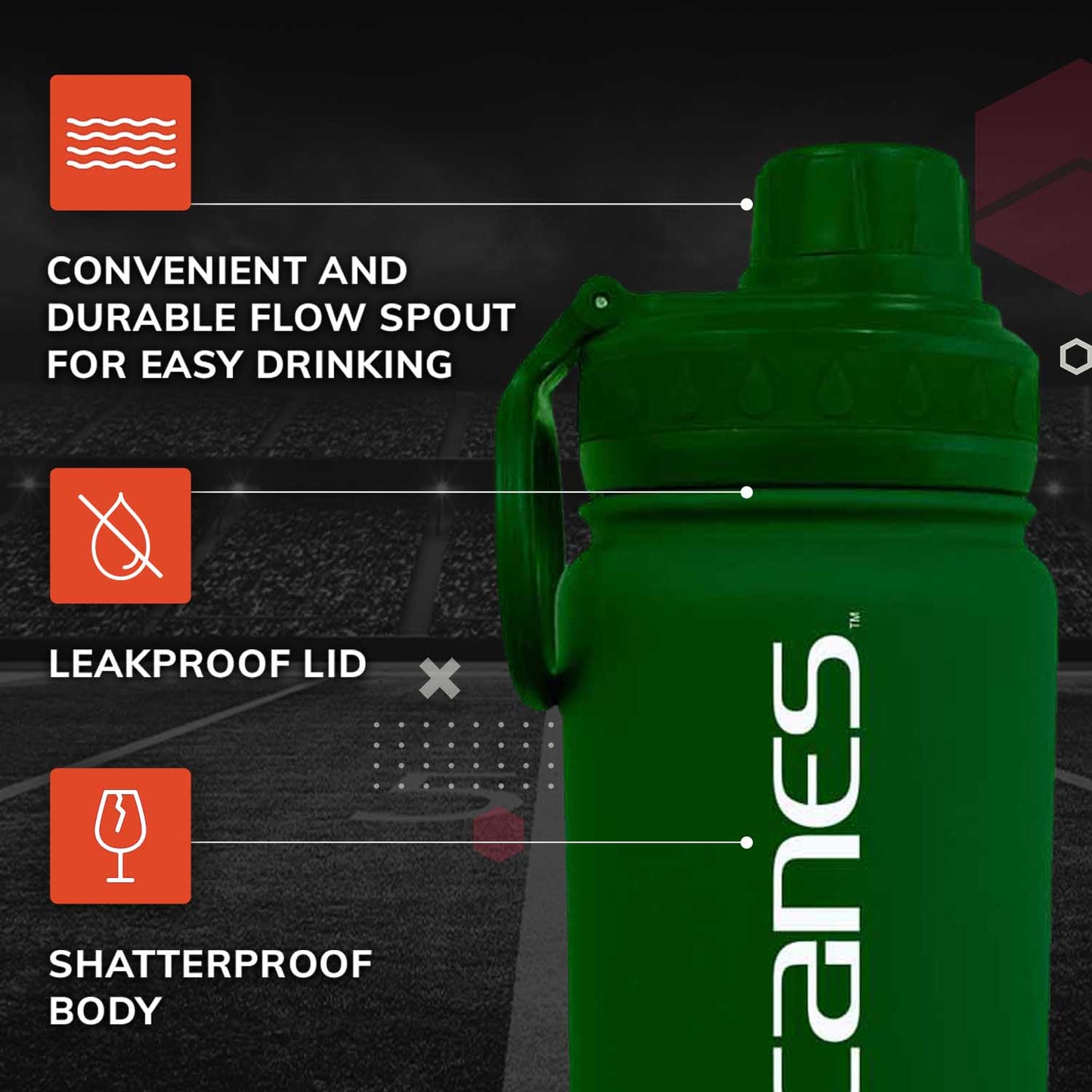 Miami Hurricanes NCAA Stainless Steel Water Bottle - Green