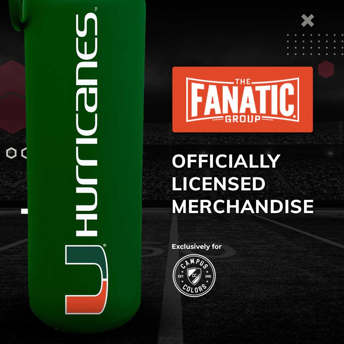 Miami Hurricanes NCAA Stainless Steel Water Bottle - Green