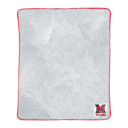 Miami Redhawks NCAA Silk Sherpa College Throw Blanket - Red
