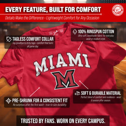 Miami Redhawks NCAA Adult Gameday Cotton T-Shirt - Red