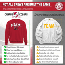Miami Redhawks Adult Arch & Logo Soft Style Gameday Crewneck Sweatshirt - Red