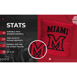 Miami Redhawks NCAA Decorative Pillow - Red