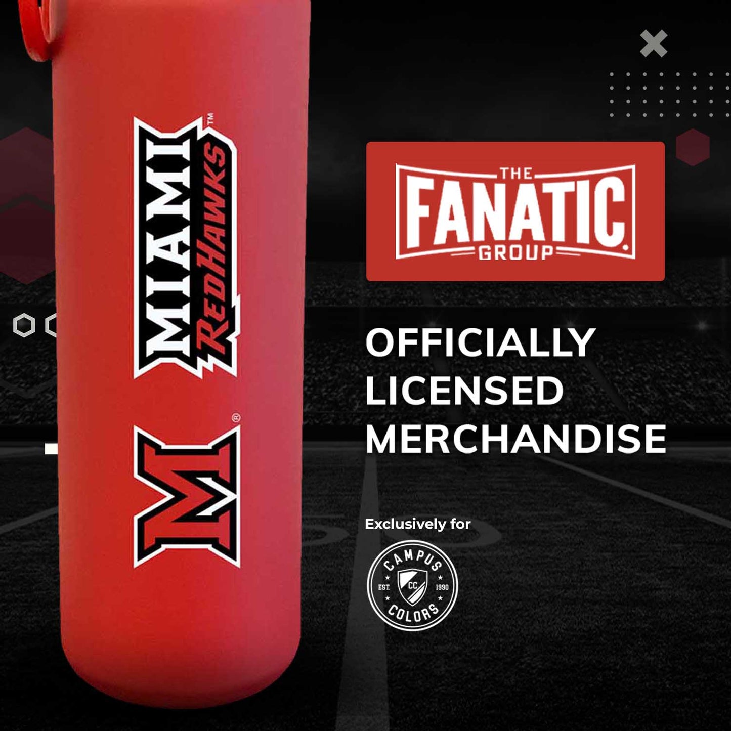 Miami Redhawks NCAA Stainless Steel Water Bottle - Red